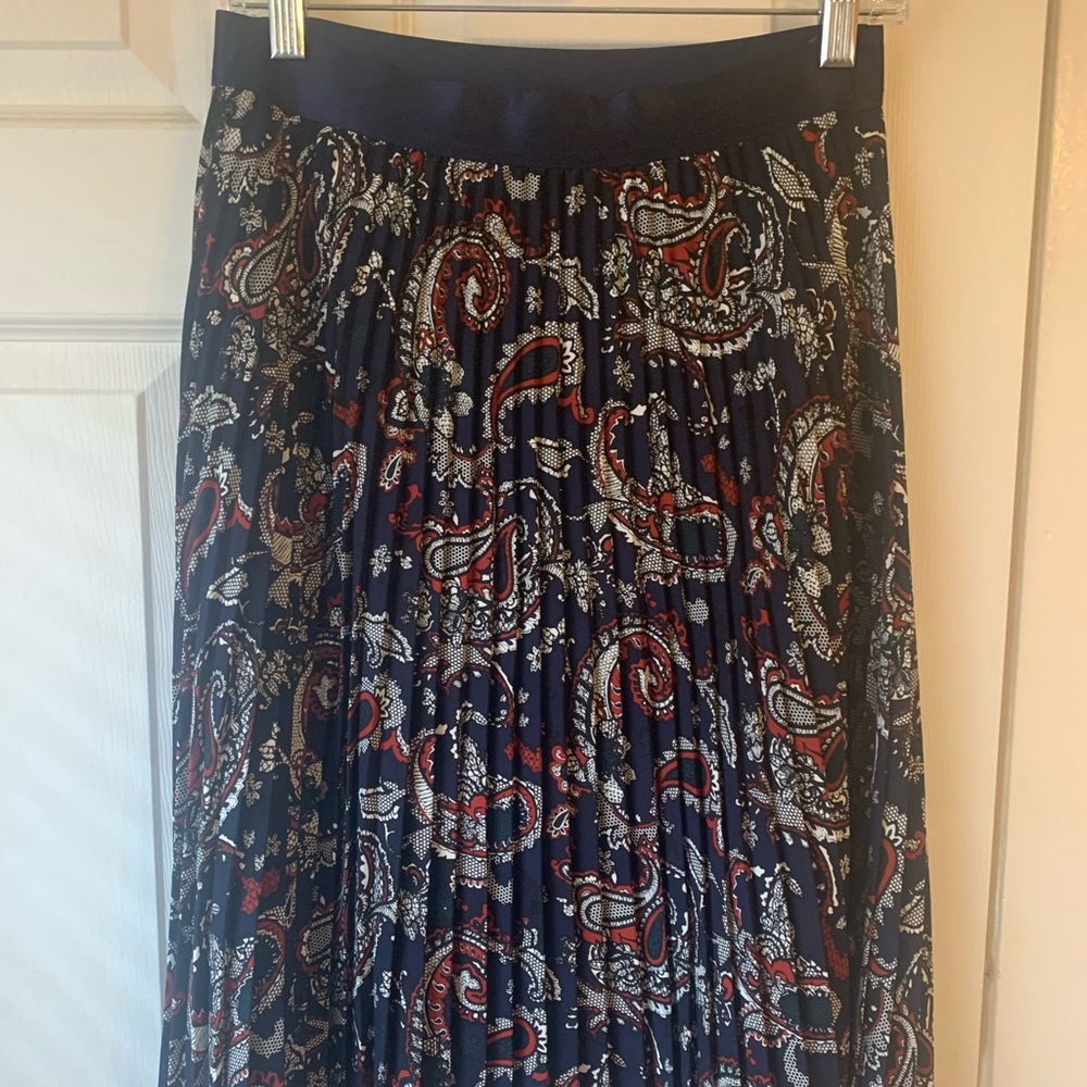 Express Navy Paisley Skirt